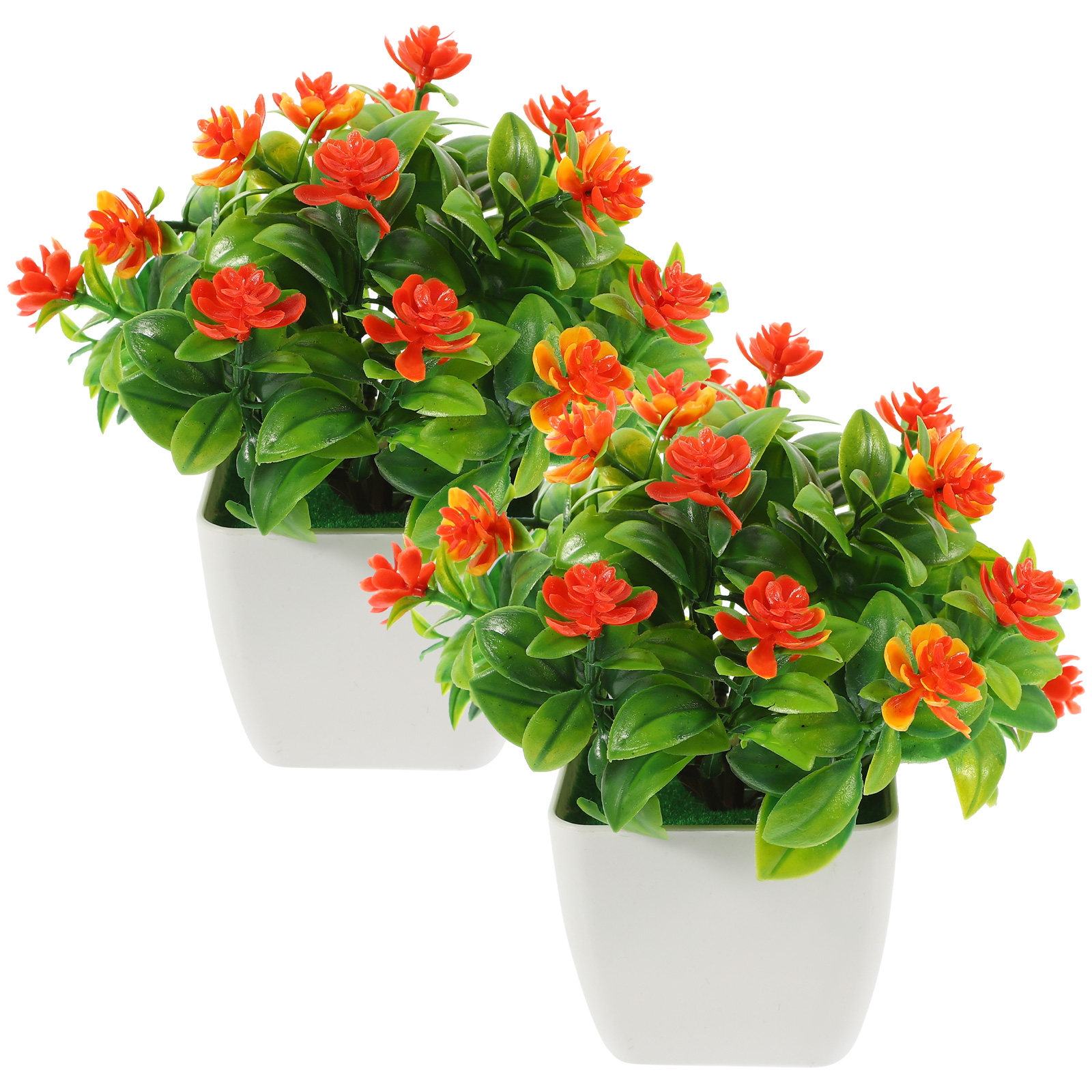 Bonsai Garden Restaurant - 2Pcs Simulation Flower Potted Rose Artificial
