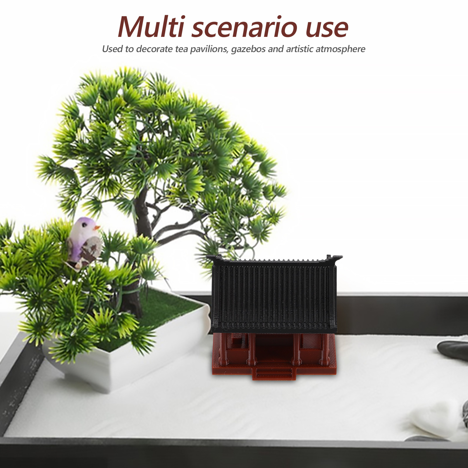 Bonsai Garden Set Up - Asian Pavilion Sculpture Mini Pavilion Ornament
