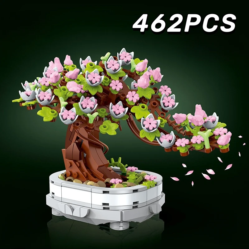 462PCS Cherry Blossom Bonsai B - Bonsai Garden Lego ulasan dan harga