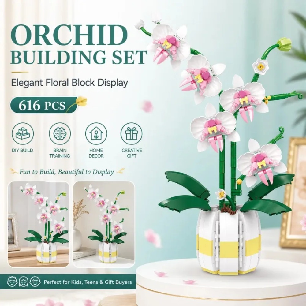 Orchid Building Blocks Flowers - Bonsai Garden Lego ulasan dan harga