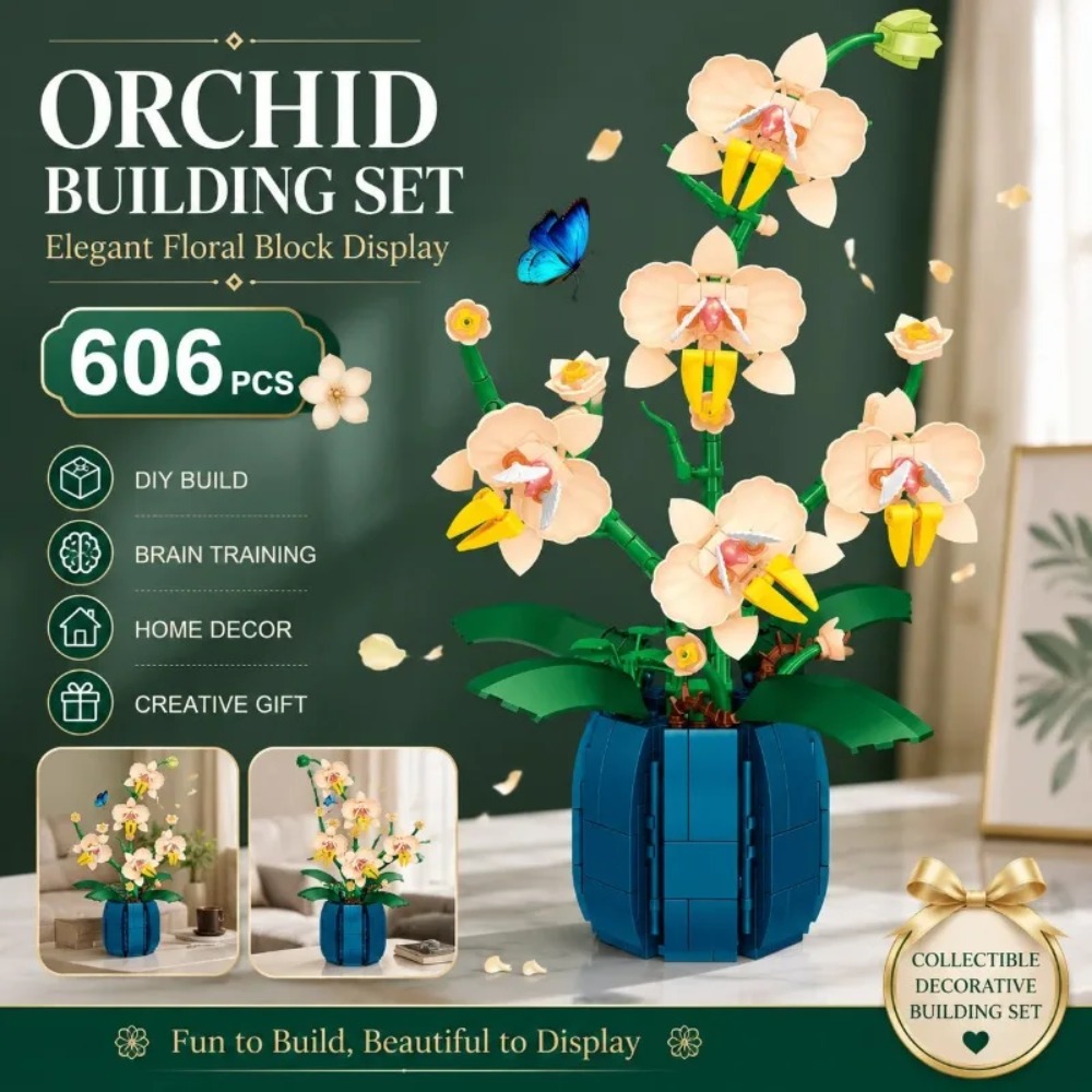 Orchid Building Blocks Flowers - Bonsai Garden Lego ulasan dan harga