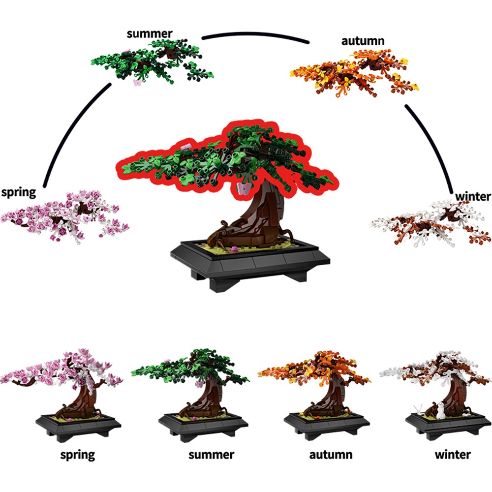 MOC Four Seasons Bonsai Tree B - Bonsai Garden Lego ulasan dan harga