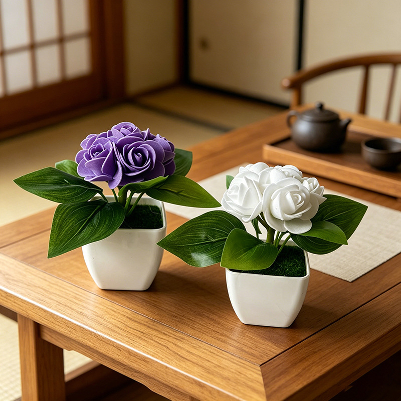 6-Flower Rose Simulation Small - Bonsai Garden Restaurant ulasan dan harga