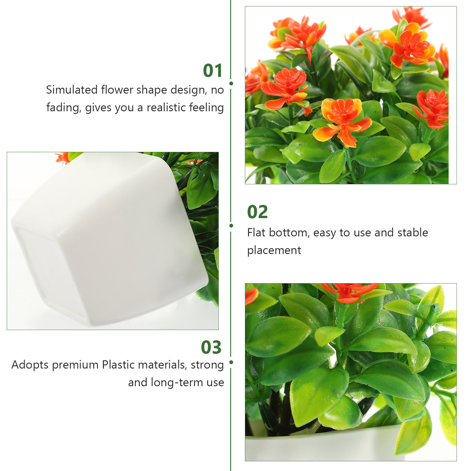 2Pcs Simulation Flower Potted  - Bonsai Garden Restaurant ulasan dan harga